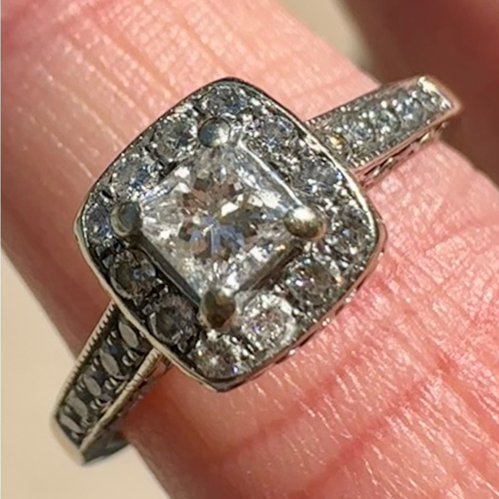 Kay Jewelers Elegant Silver Diamond Engagement Ring free Poshmark authentication